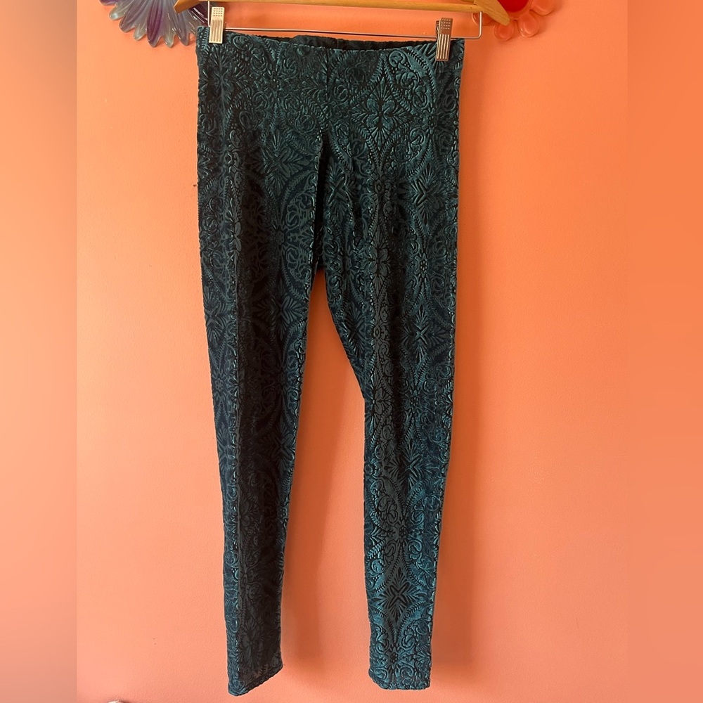 Blackmilk Teal burned velvet leggings
